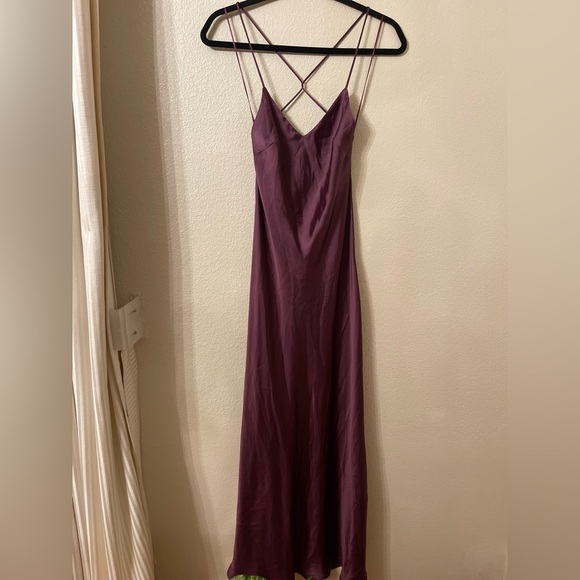 Zara Slip Dress Satin Maxi Open Back Size S - Picture 10 of 12